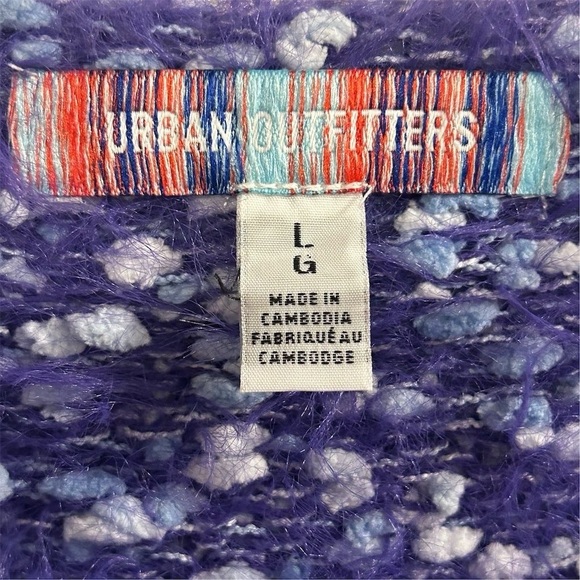 Urban Outfitters UO Jamie Fuzzy Purple Pullover Sweater Size L - Picture 8 of 14